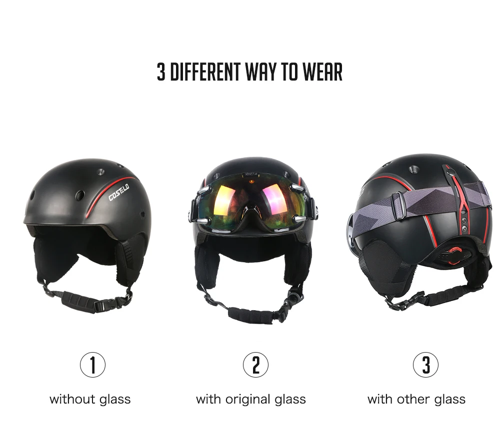 Costelo Airwolf скейтборд лыжный сноуборд шлем лыжные очки цельно-формованные сверхлегкие дышащие лыжный шлем