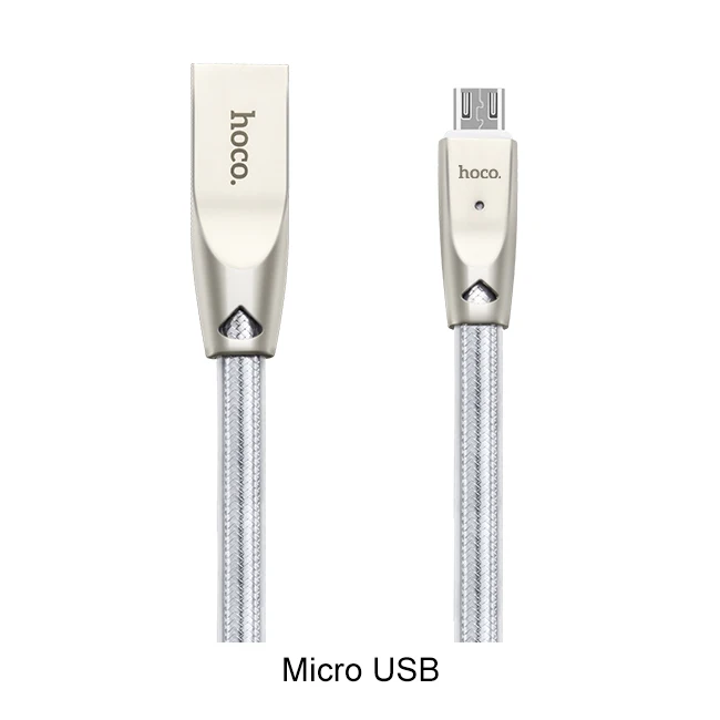 НОСО Цинковый Сплав Желе Оплетка Кабель Micro-USB для Зарядки и Передачи Данных Кабель для Samsung LG Sony HTC Xiaomi Зарядное Устройство Провод для Android телефонов Зарядный Кабель для Микро ЮСБ для Самсунга Сяоми - Цвет: Micro USB Silver