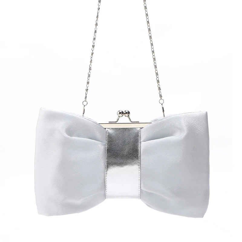2018 Чёрные шелковые свадебные сумки из PU искусственной кожи Серебряные