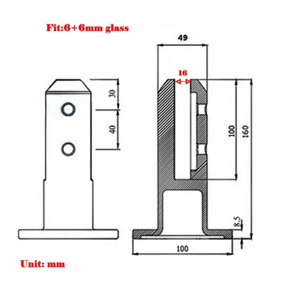 3 отверстия стеклянные зажимные смесители перила нержавеющая сталь для дома