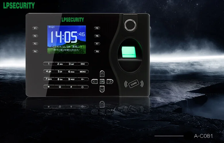 TCP/IP 2.4" Color TFT Fingerprint Attendance Biometric Time Recording Machine A-C081 | Безопасность и защита