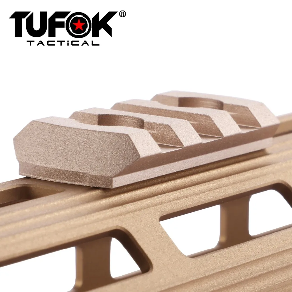 

TuFok M-lok Rail Section Adapter Picatinny Weaver Rail Base Mount 3 Slots Mlok Rail System Tactical Hunting Accessories