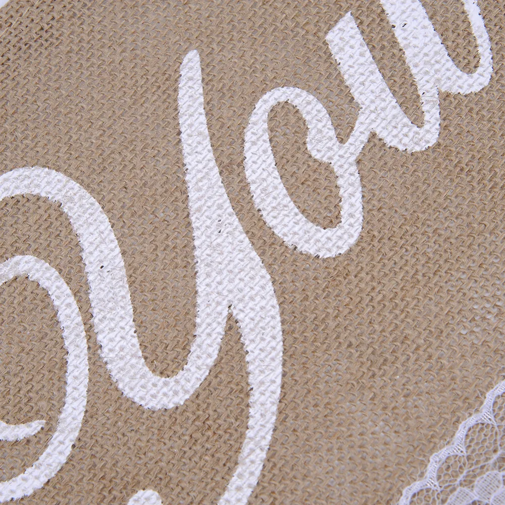2pcs/set Thank you Wedding Party Flags Raw Jute Simple Style Linen Banner Used In Thanksgiving Birthday Decoration | Дом и сад