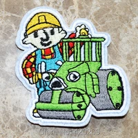 hot sale green bob the builder truck car iron on patches sew on patchappliques made of cloth100 guaranteed quality