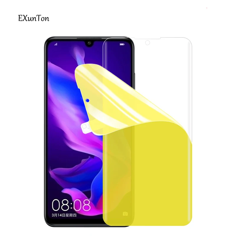 EXUNTON 3 шт для Huawei Nova 4e 3i 3e 3D полное покрытие ультра-тонкая Супер Прозрачная мягкая