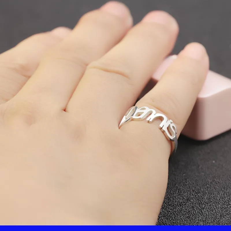 Кольцо с именем из серебра гравировкой имени | Украшения и аксессуары