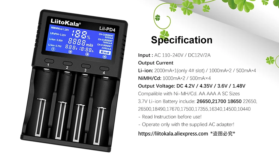 Liitokala Lii-PD4 Lii-500 Lii-500S 18650 зарядное устройство ЖК-дисплей для 18650 21700 26650 AA AAA и т. д. батарея тестовая Емкость