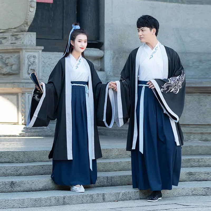 Hanfu костюм династии Тан с длинными рукавами китайский стиль костюмы традиционный старинный костюм для выступлений вышивка наряды мужской DN3510