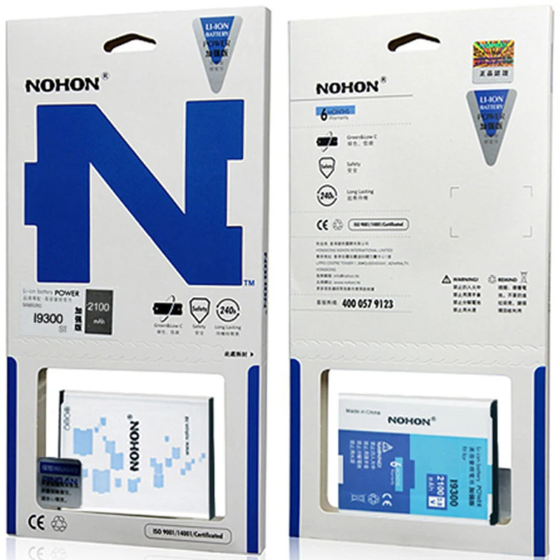 Аккумулятор NOHON для Samsung Galaxy S3 S4 NFC S5 S6 I9300 I9500 I9508 G9006V G920 сменные литий полимерные