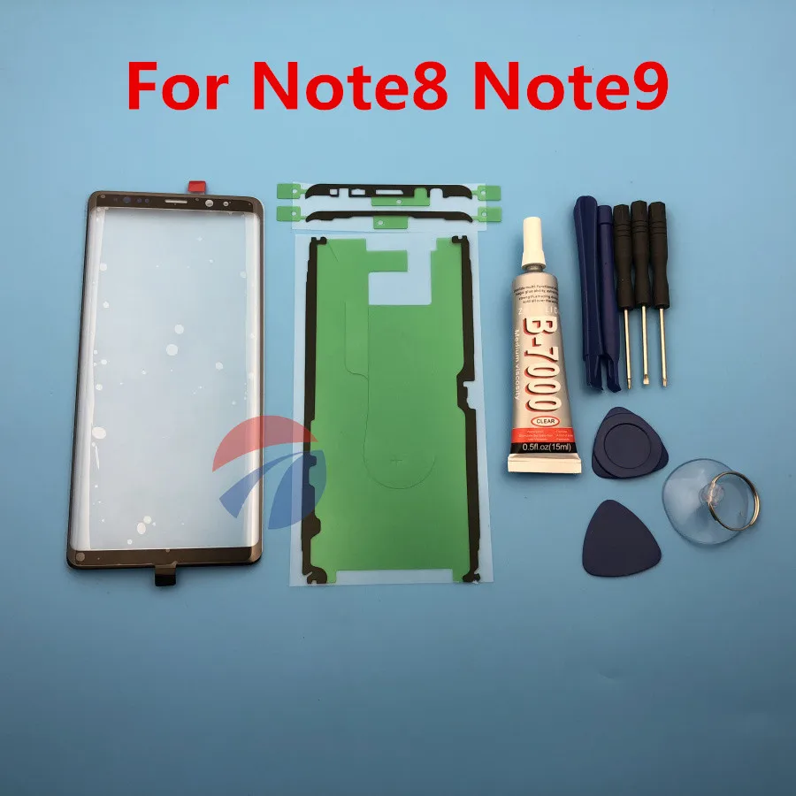 Note8 Note9 передняя внешняя стеклянная крышка объектива Замена для samsung Galaxy Note 8 9 ЖК-стекло и наклейка и B-7000 клей и инструменты