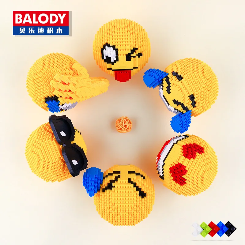 BALODY микро размер строительные блоки игрушечный конструктор игрушки, образовательная разведка, улыбающееся лицо игрушки