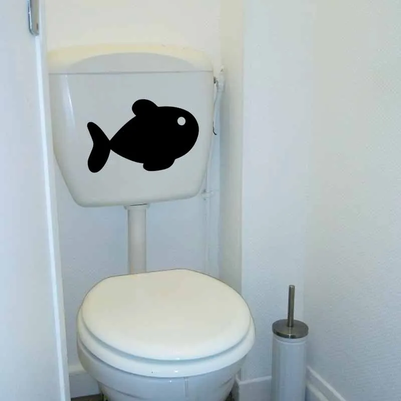 Yoja 24.9x15.7CM Простая рыба под водой наклейка на стену для унитаза для декорации детской комнаты T5-0387.