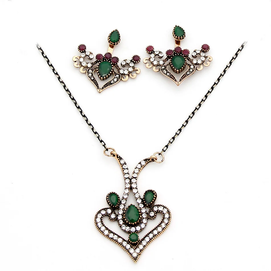 Женский комплект ювелирных изделий винтажное турецкое ожерелье в форме сердца