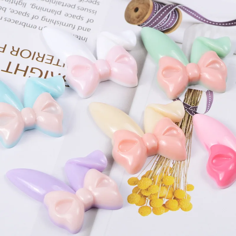 Шармы из полимерной глины с милыми заячьими ушками для DIY поставки слаймов