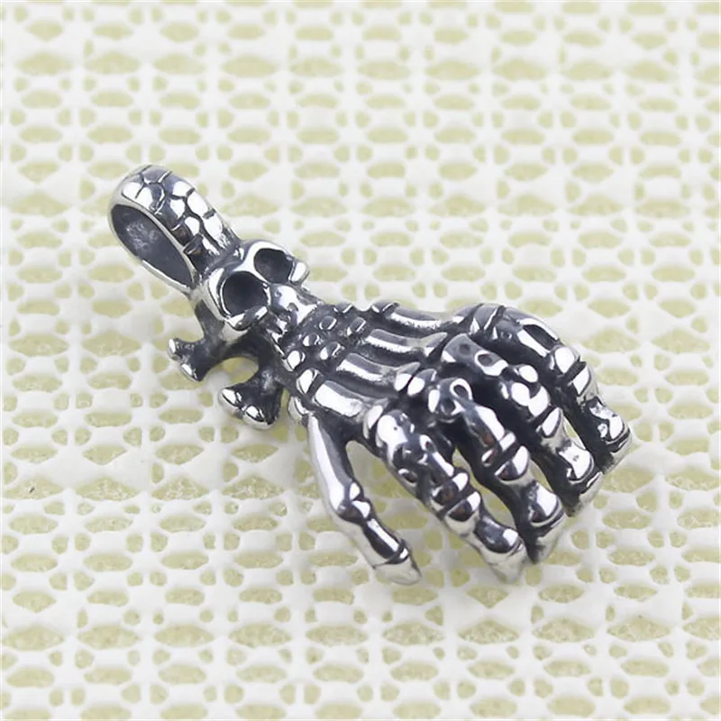 Fashion Men's Jewelry 316L Stainless Steel Skull Hand Pendant | Украшения и аксессуары