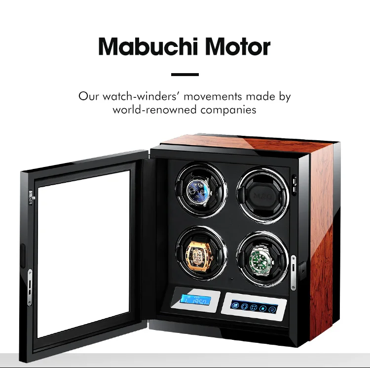 Высококачественный деревянный японский двигатель mabuchi led автоматический намоточный станок для часов с вилкой EU/UK/US/AU