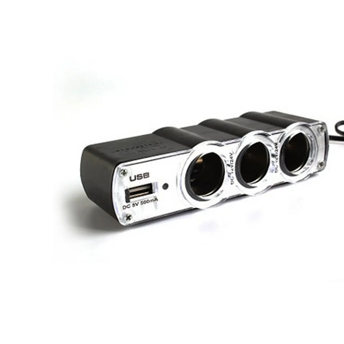 Универсальный DC 12V 3 Way Авто прикуриватель мульти Разветвитель USB зарядное устройство адаптер питания с USB портом