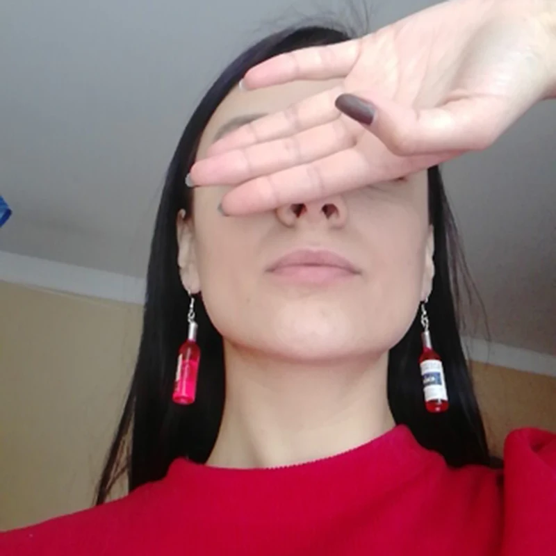 TAFREE DIY Имитация бутылки вина Висячие серьги для женщин холодный красный, желтый, синий Вино Висячие серьги ювелирных изделий