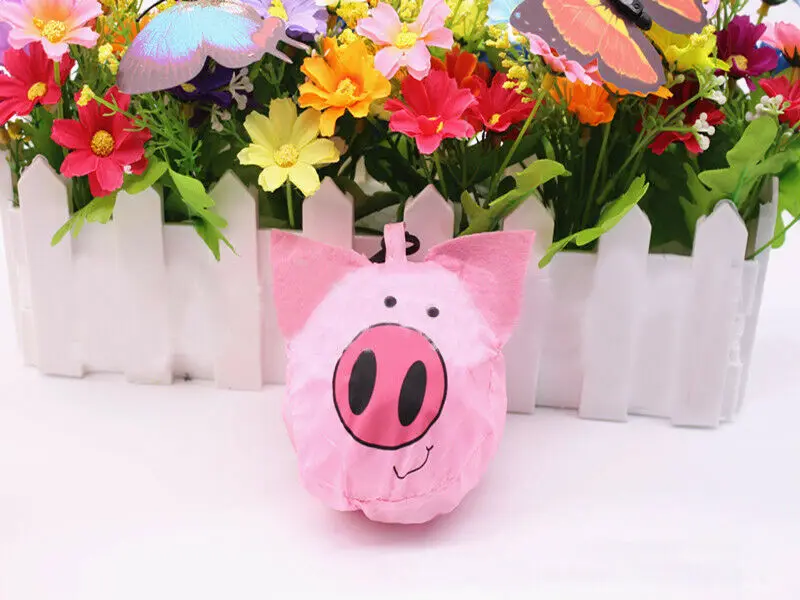 Pig Милая женская сумка для покупок, портативная Большая вместительная складная сумка с принтом животных из мультфильмов, подарочная сумка - Цвет: Pig