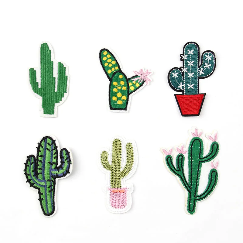 Горячая Распродажа 1 шт. нашивки с рисунком кактуса вышитый утюжок на нашивке для