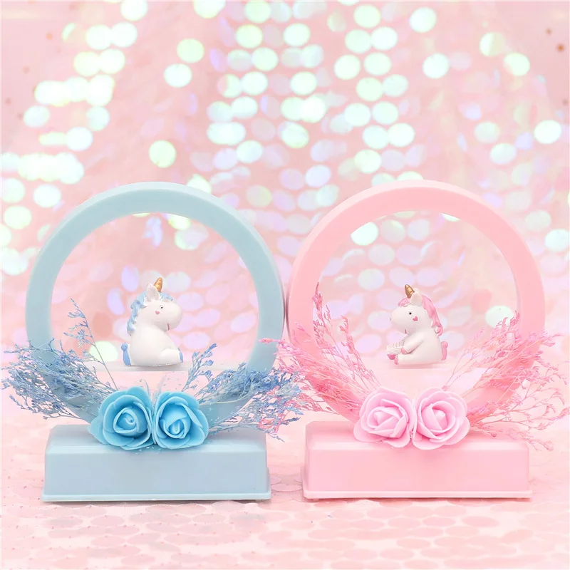 Засушенные цветы в виде единорога INS музыкальная шкатулка милое украшение для