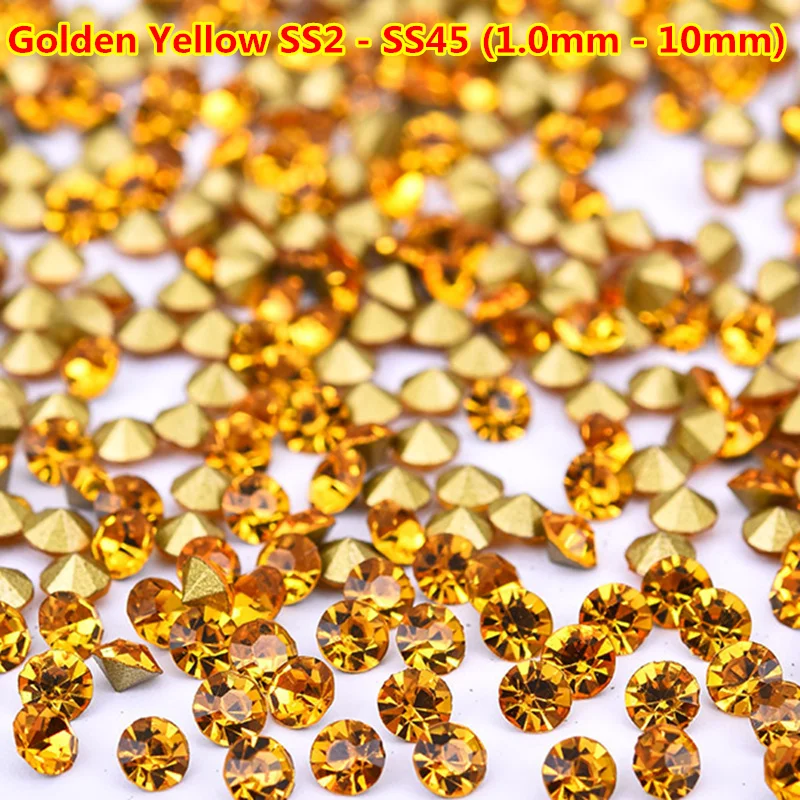 1440 штук 27 цветов Pointback Czech Crystal Rhinestones Nail Art Strass ss6 1,9 мм - 2 мм Pointed Foiled Back Faceted Decor on.