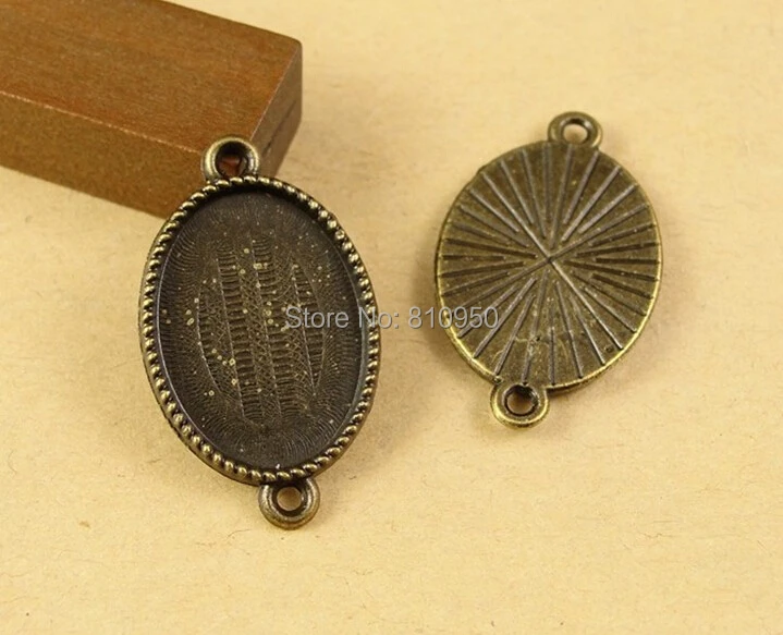 

50PCS Inner Size : 13X18mm Alloy/Metal Antique Bronze Pendant Blank Tray Base setting,Pendant Necklaces Base Cameo Setting