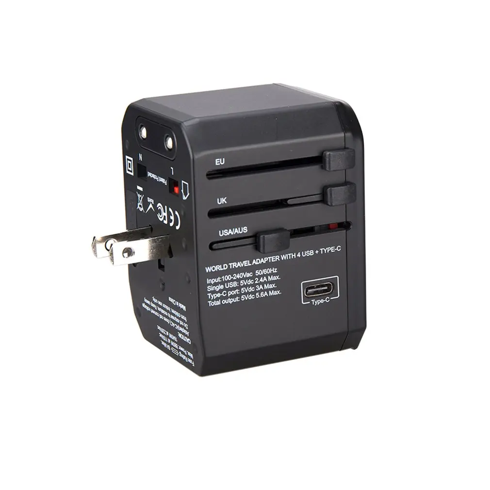 4USB + TypeC дорожный адаптер для быстрой зарядки с 4 usb разъемами все в одном адаптере