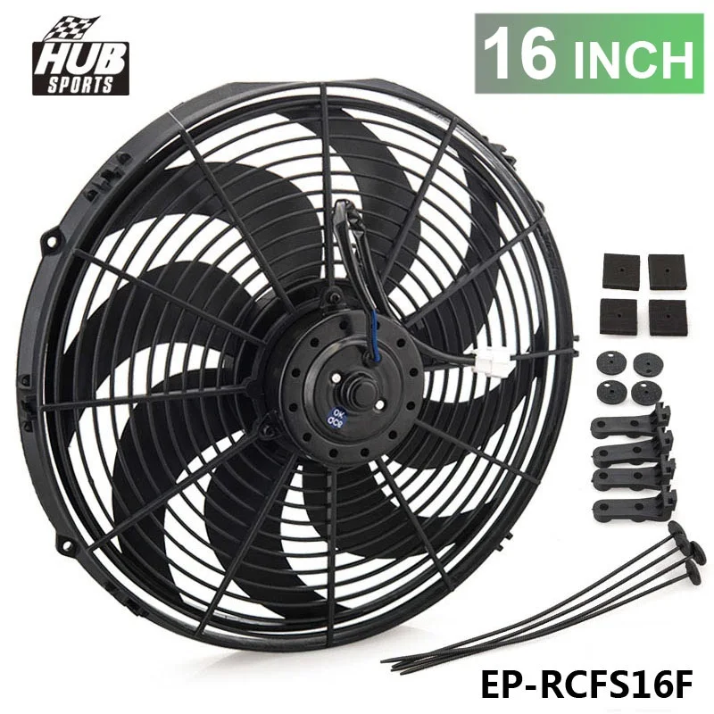 16 &quotУниверсальный 12 V 150W тонкий Pull гонки электрический радиатор охлаждения