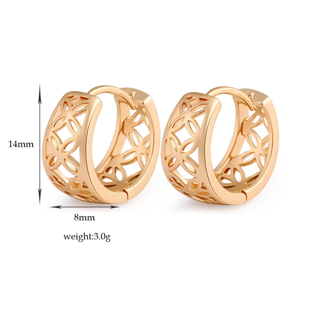 Пустотелые золотистые серьги-кольца Модные Винтажные в богемном стиле для