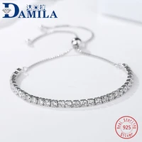 high quality 100 925 sterling silver bracelets fashion silver 925 jewelry cubic zirconia stone bracelets for women lady female