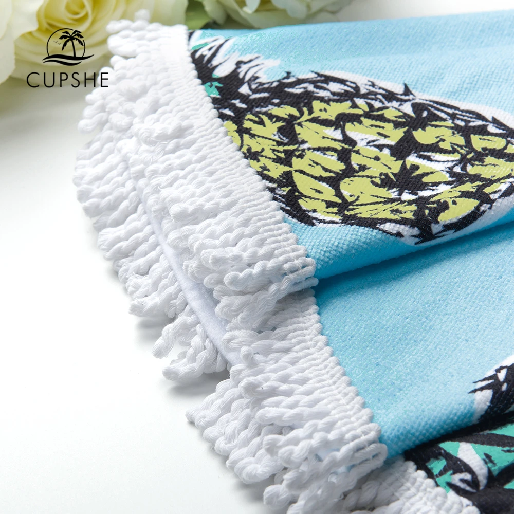 CUPSHE 2019 женский праздник ананас с принтом Круглый пляжный полотенце| |