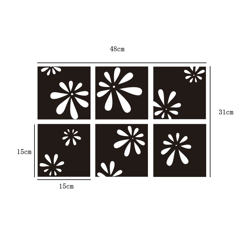 6 шт./компл. акриловые зеркальные настенные наклейки с разбитым цветком домашний
