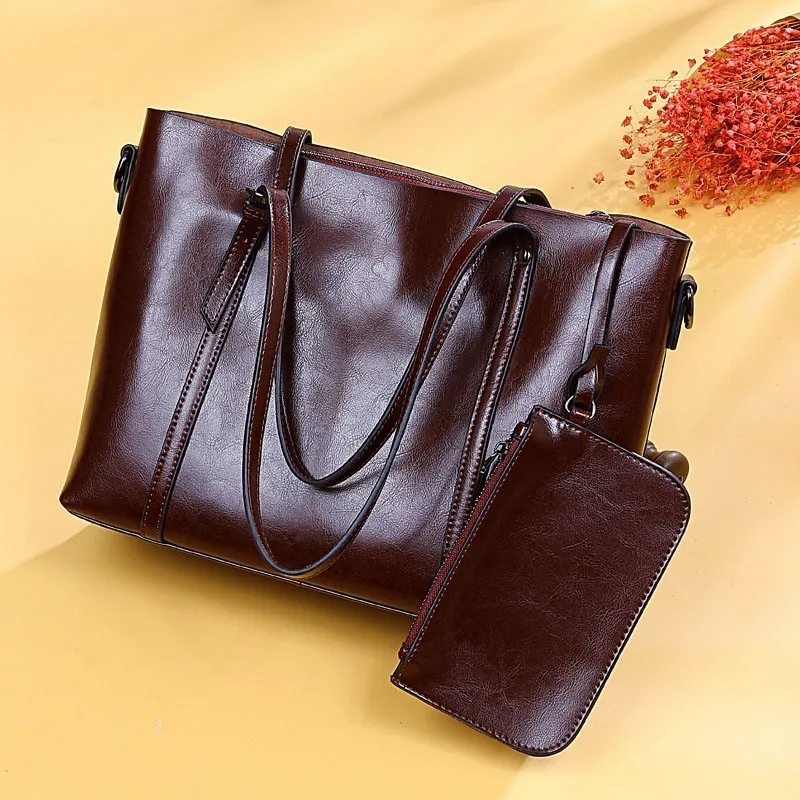 

Luxury Cowhide Leather Handbags Bags Women's Composite Bag Casual Tote Shoulder Large Capacity Bag Crossbody Messenger Maidy