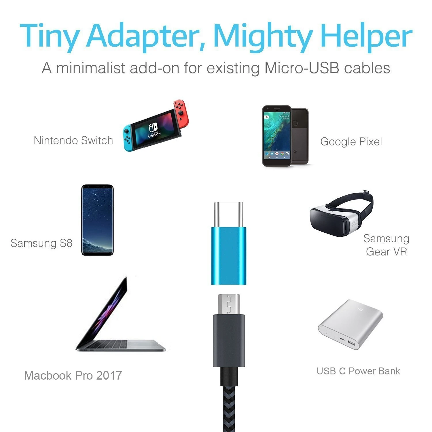 Тип C штекерным mi cro USB 2 0 Женский конвертер адаптер данных для Xiaomi A1 7 Черная Акула