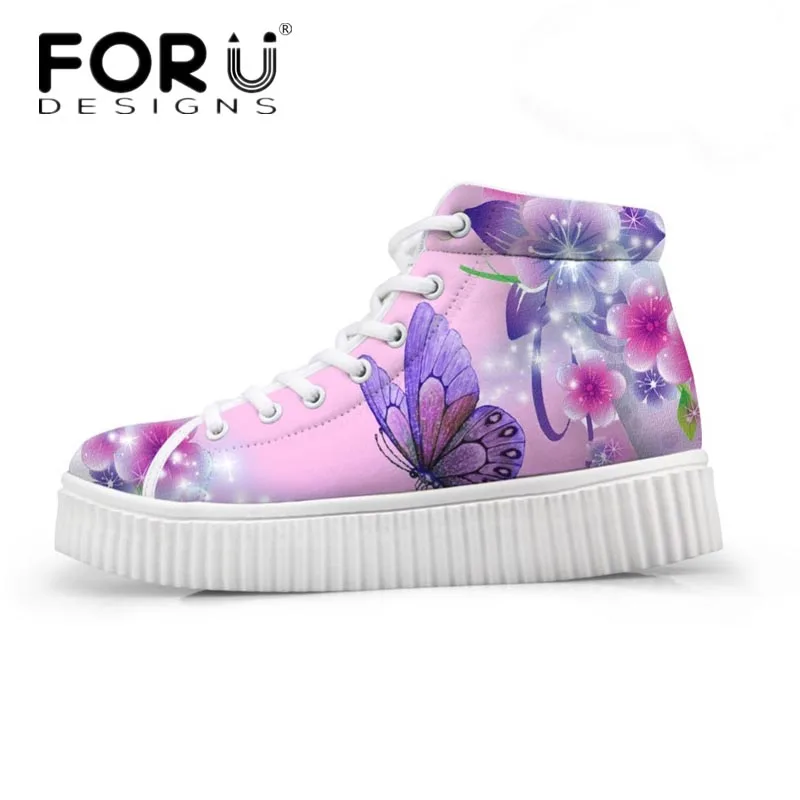 FORUDESIGNS/Новинка 2018 года Женская обувь на плоской платформе Милая парусиновая с