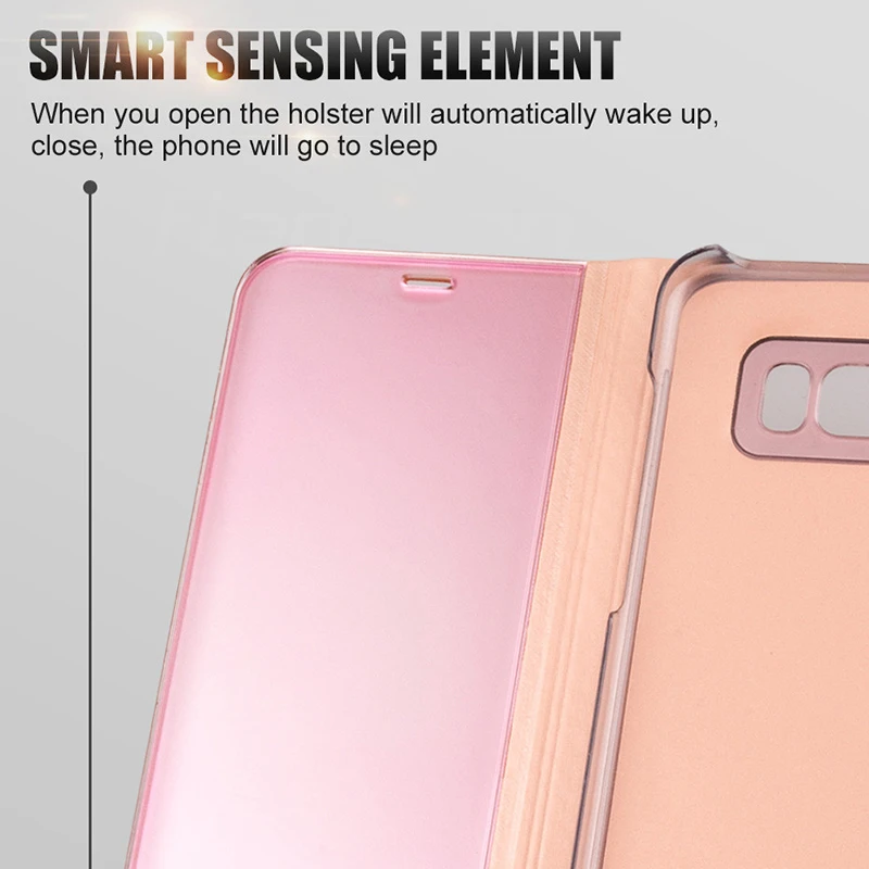 Умный зеркальный Прозрачный чехол для телефона Samsung Galaxy S10 Plus кожаный флип с