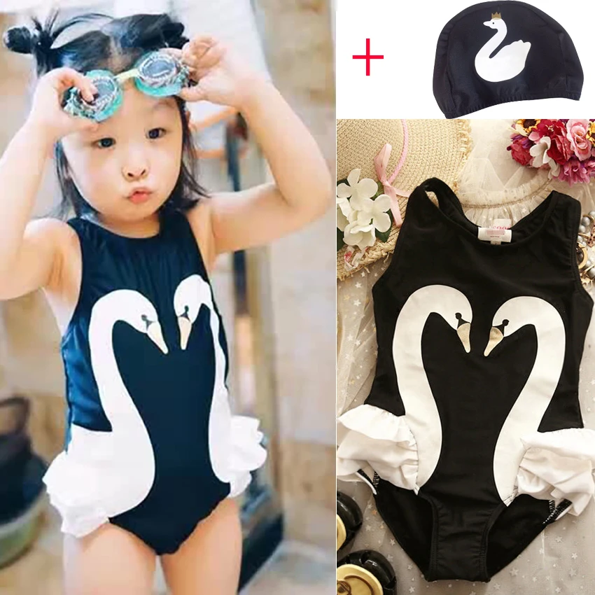 Женский купальник с фламинго детский купальный костюм лебедями цельная шляпа