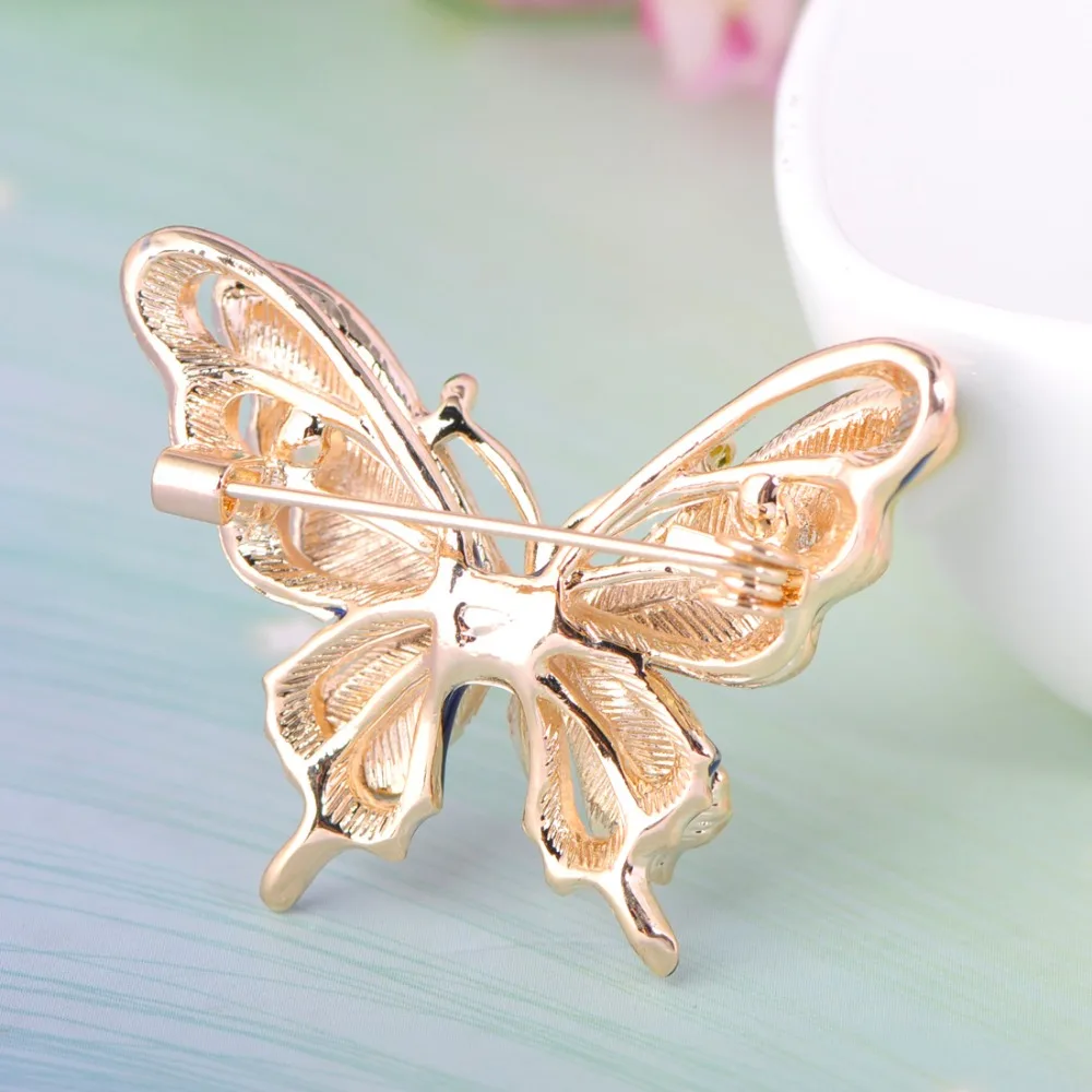 Funmor Красочные бабочки эмаль шпильки циркониевая Брошь для женщин женское