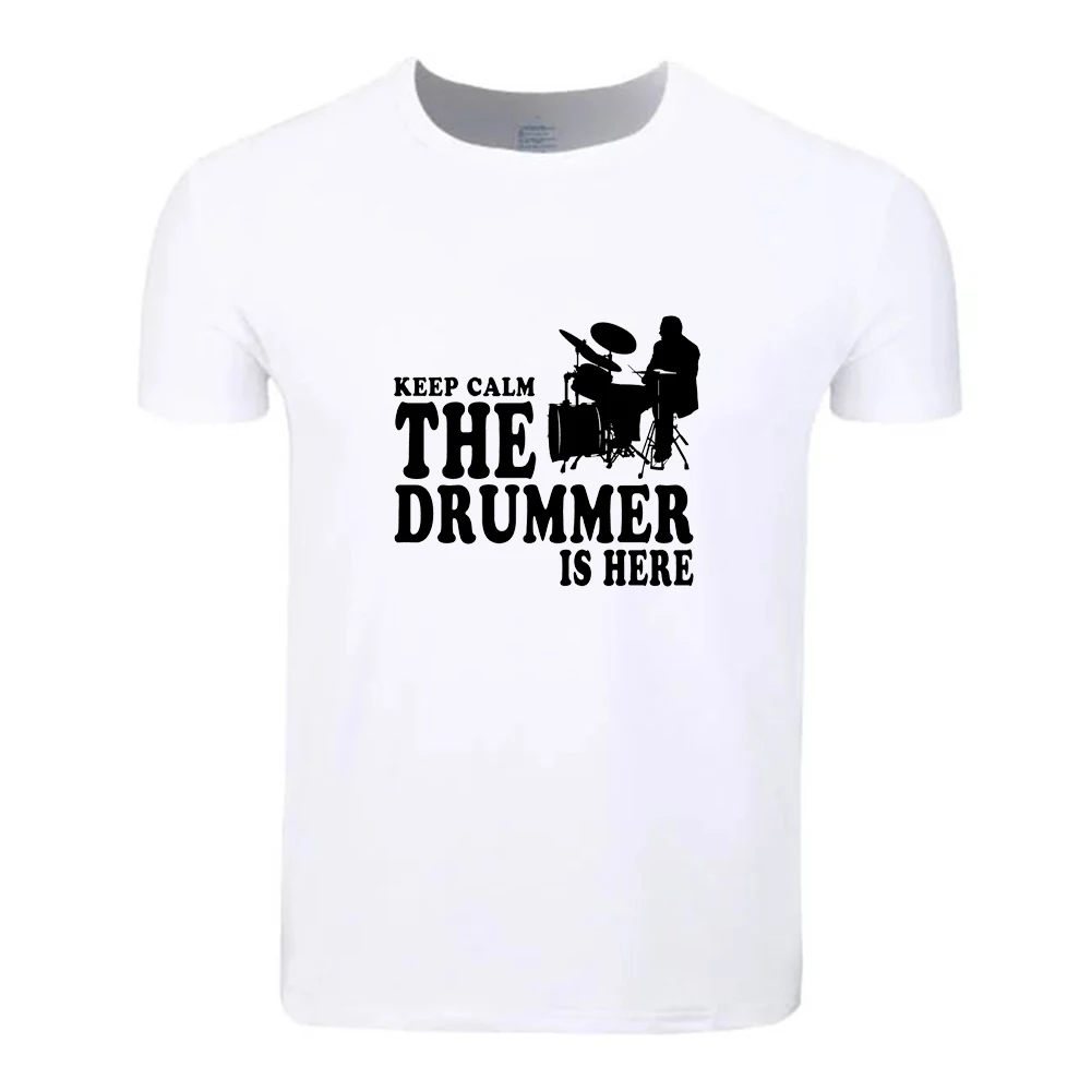 Keep Calm The Drummer здесь хлопок большой размер летняя футболка для студентов с