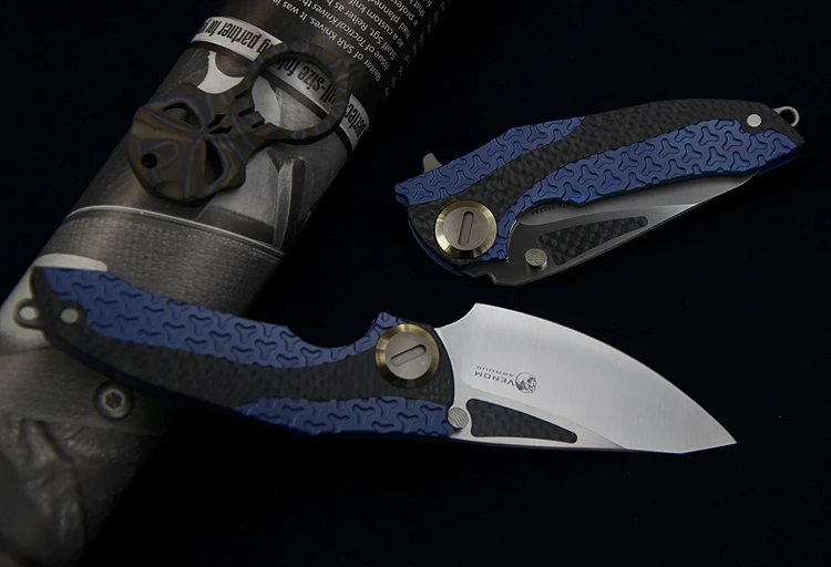 Складной нож VENOM M390 титановый для кемпинга и охоты карманный кухонный фруктов