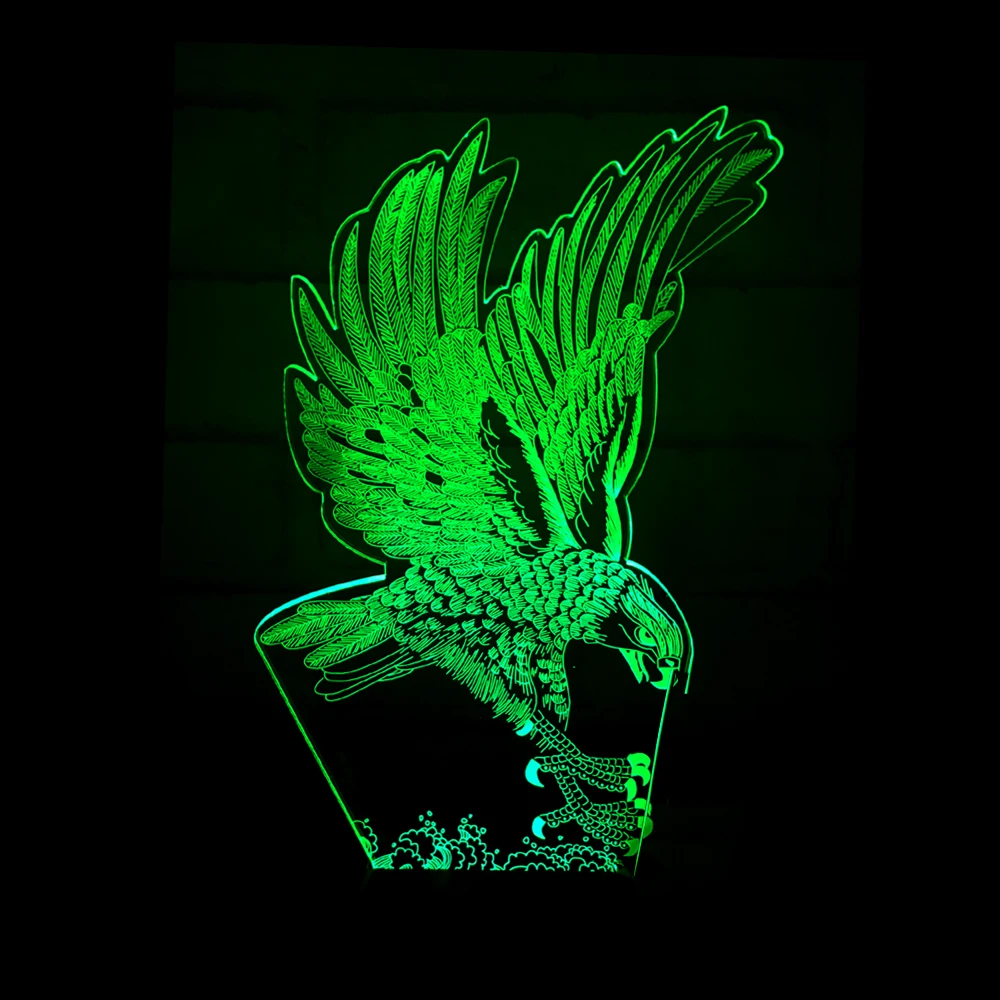 Новинка 2017 года Led 3d лампа уникальный Орел Дизайн best подарок для Прямая доставка 7