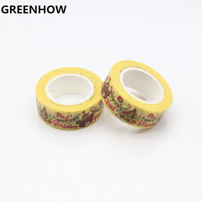 GREENHOW 1 шт. креативная Милая клейкая лента Carolyn Play Paradise Washi 15 мм x 10 м 2225 | Канцтовары