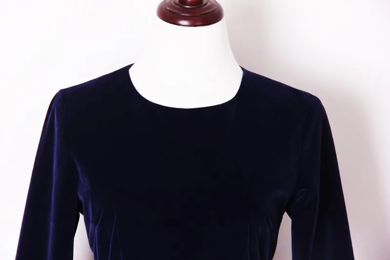 XS-4XL, высокое качество, зима, новое теплое плотное высококачественное бархатное тонкое платье с длинными рукавами для банкета, женское платье Maix, три цвета