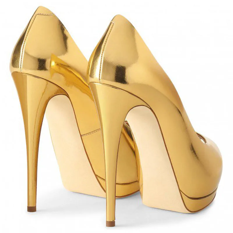 Туфли-лодочки FSJ женские на платформе римские золотистые туфли с открытым носком