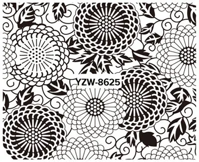 YZW8625 LCJ DIY Водные Наклейки для ногтей, кружевные цветочные наклейки, переводные наклейки s для дизайна ногтей, наклейки для тату - Цвет: YZW8625