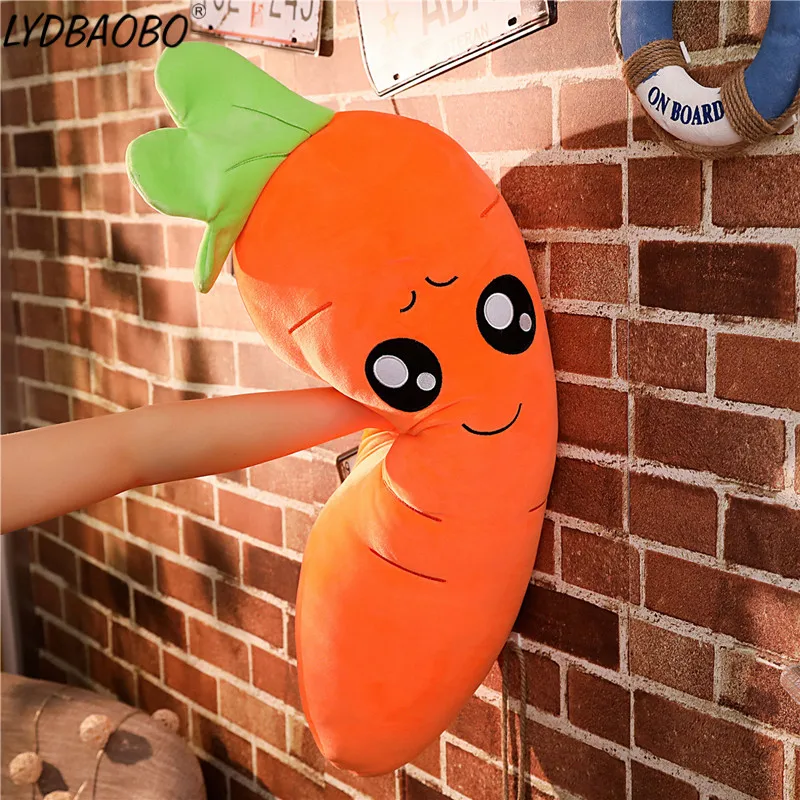 

LYDBAOBO 1PC 45CM Lovely Carrot Stuffed Plush Doll Baby Cute Simulation Creative Funny Face Carrot Soft Pillow Children Kid Gift