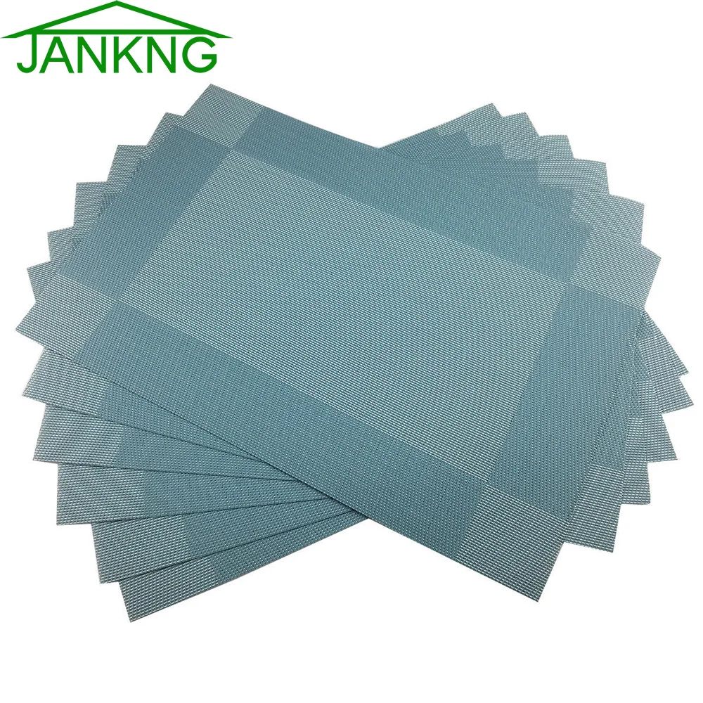 

6Pcs/Lot Placemat For Dining Tableware Pad Blue White PVC Table Mat Placemats Pads Bowl Coaster Kitchen Accessories