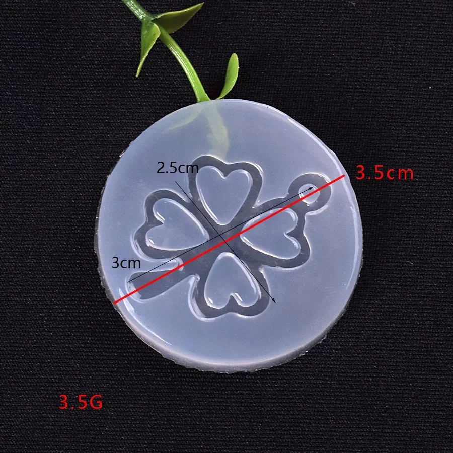 1PCS Four Leaf Clover Shape Silicone resin epoxy Mold Decoration pendant necklace with hole Craft tool mirror mold Transparent | Украшения