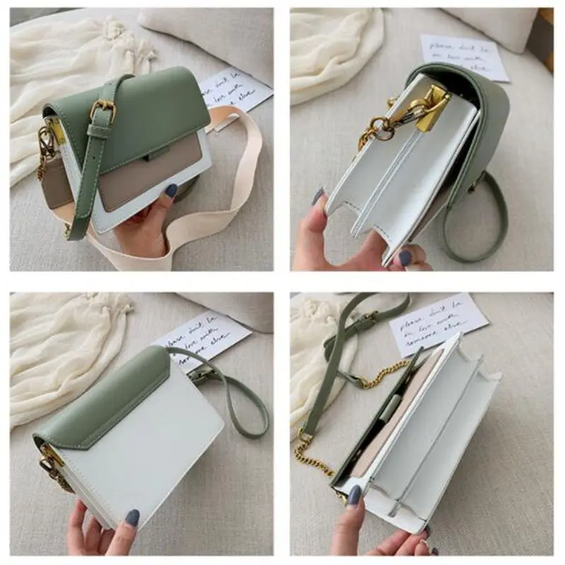 

Contrast color Leather Crossbody Bags For Women 2020 Travel Handbag Fashion Simple Shoulder Messenger Bag Ladies Cross Body Bag